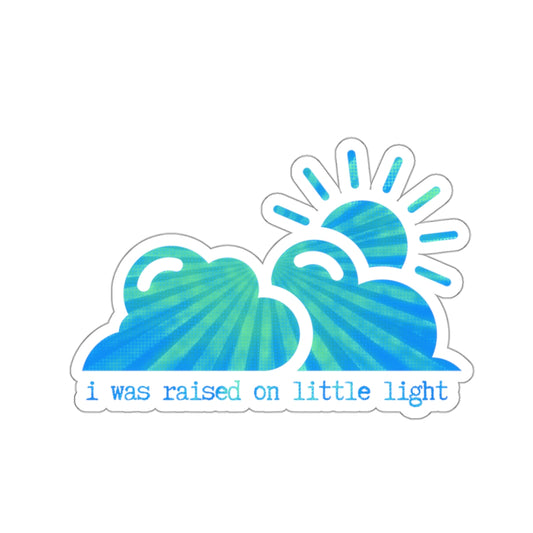 "I was raised on little light"  (the blues) Kiss-Cut Sticker | Noah Kahan Stickers and Merch