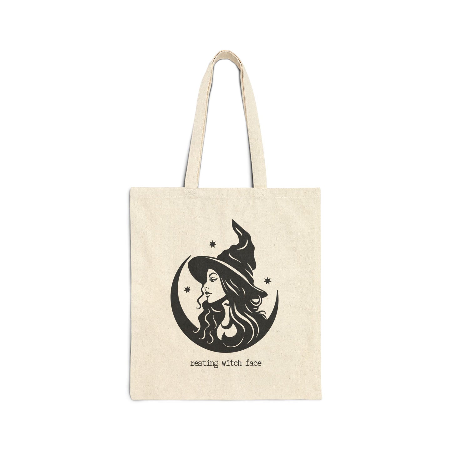 RESTING WITCH FACE 100% Cotton Canvas Tote Bag