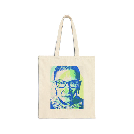 RBG POP ART PORTRAIT #1 100% Cotton Canvas Tote Bag