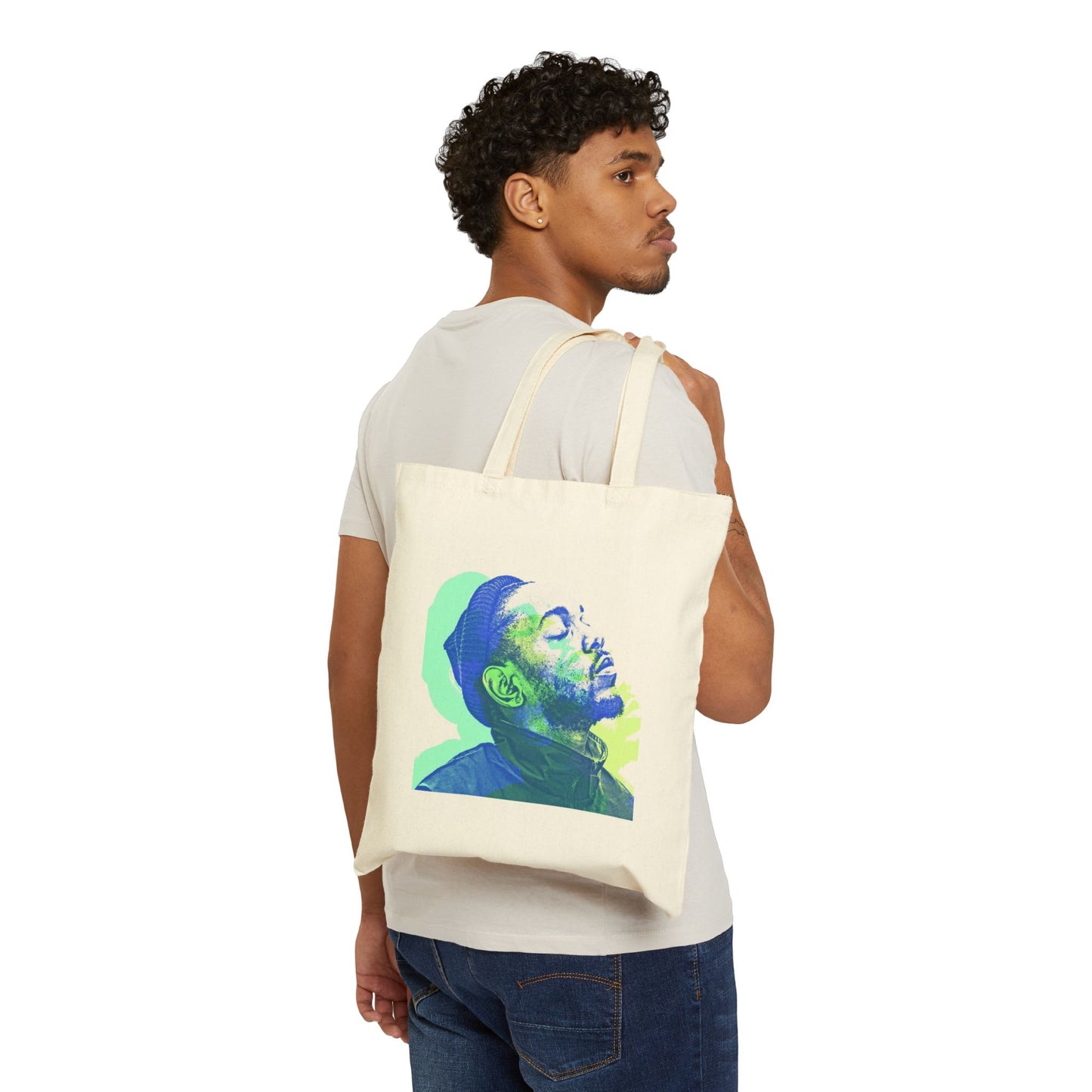 Kendrick in Blue 100% Cotton Canvas Tote Bag