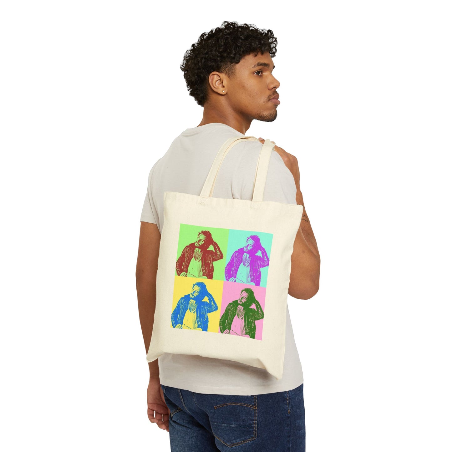 Pop Art Bruce 100% Cotton Canvas Tote Bag