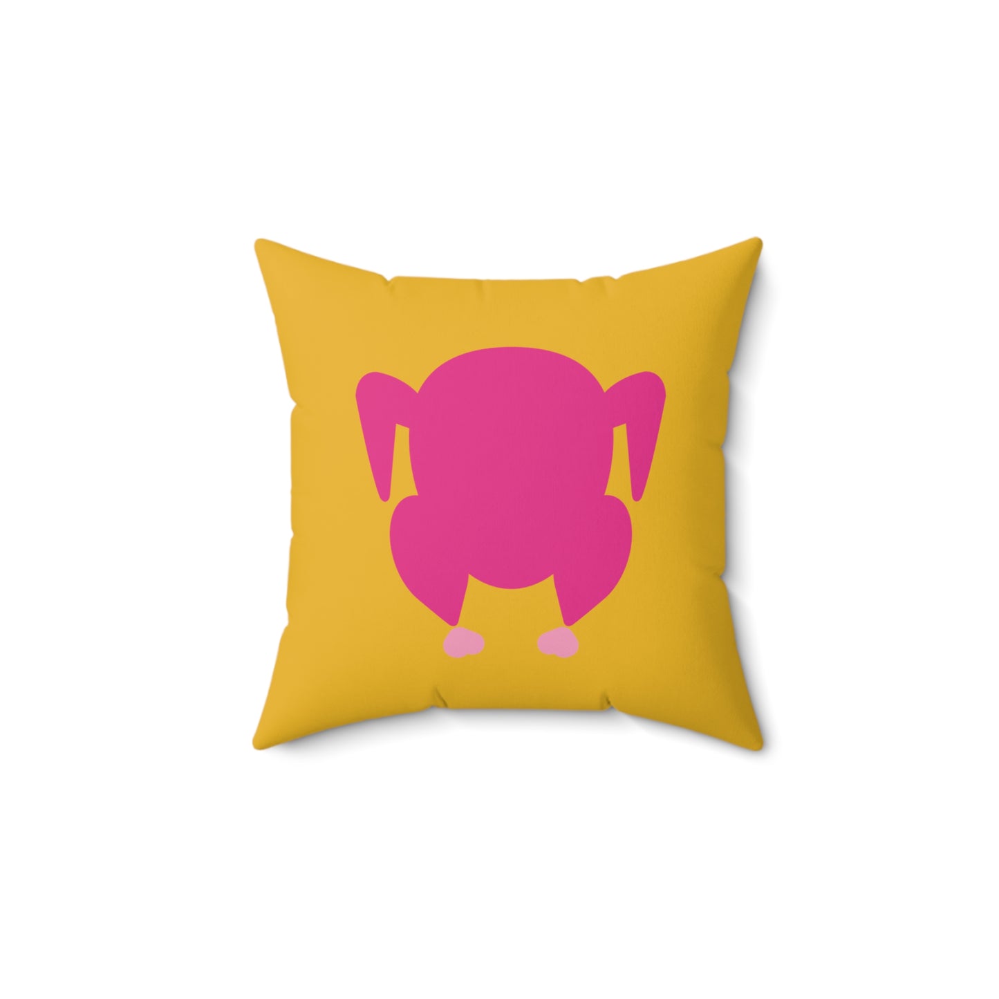 Modern Minimalist Turkey Pillow (yellow & fuchsia) |  Fun Fall Decor for Thanksgiving