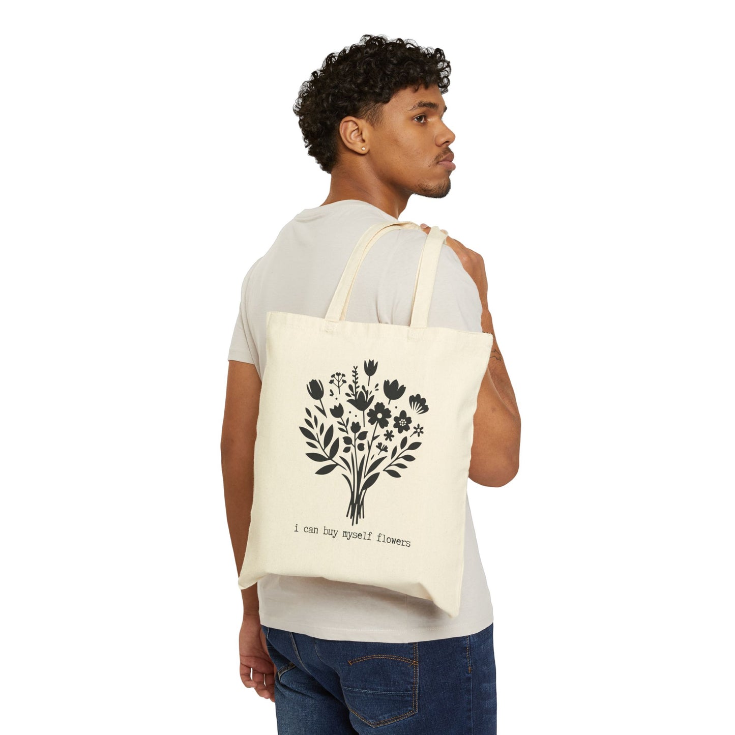 I CAN BUY MYSELF FLOWERS 100% Cotton Canvas Tote Bag