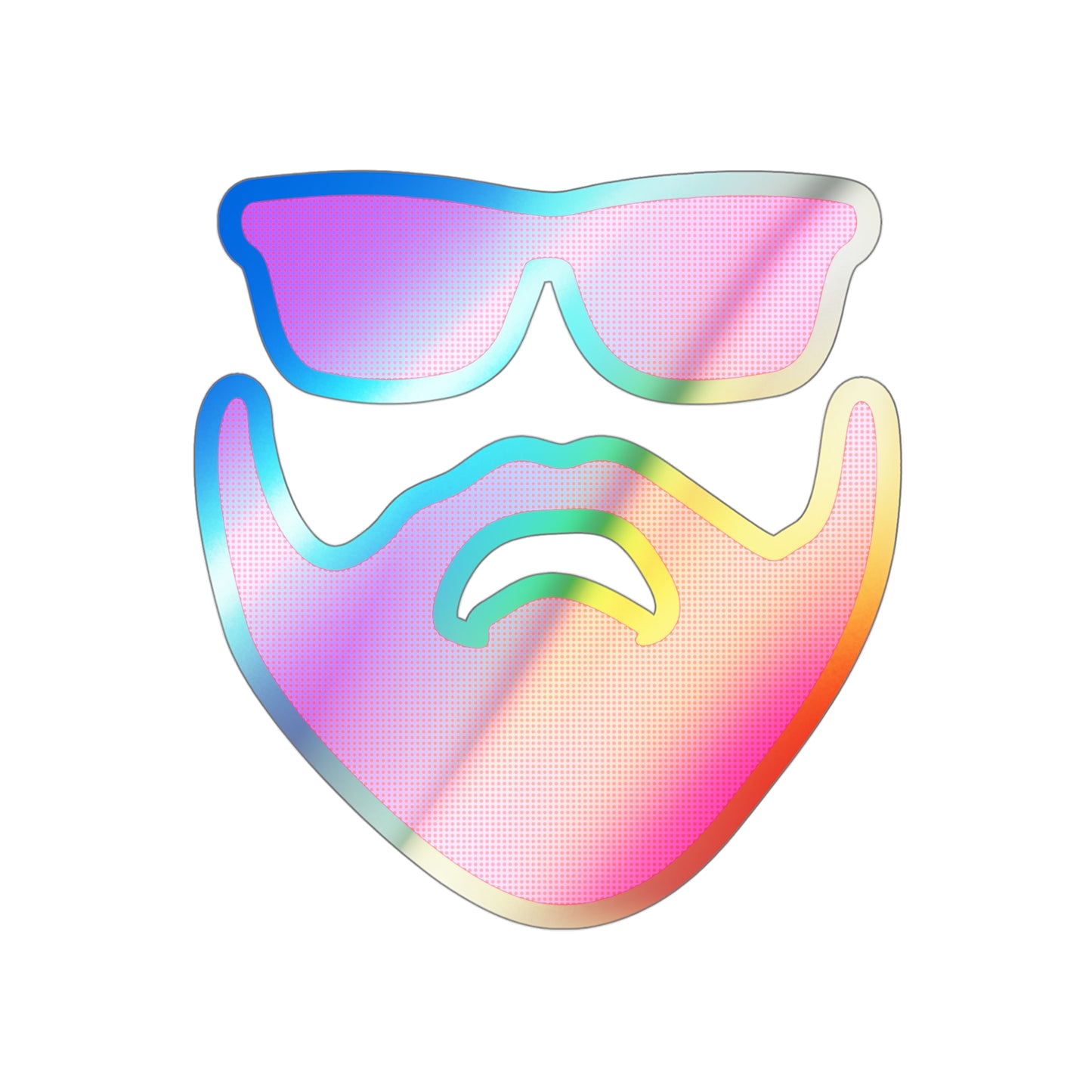 Beardo (pink) Holographic Die-cut Stickers