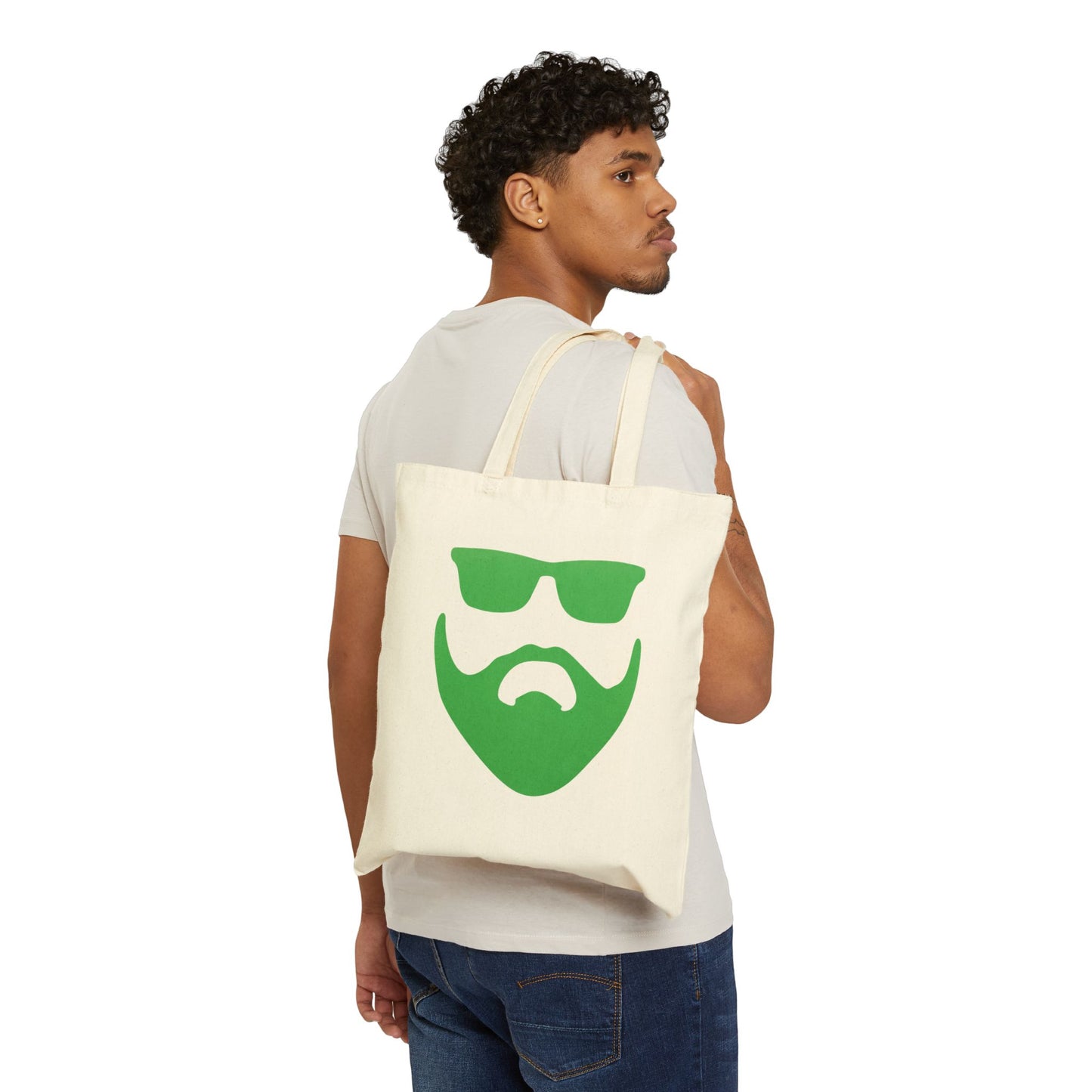 "So Many Beards So Little Time" (green) 100% Cotton Canvas Tote Bag