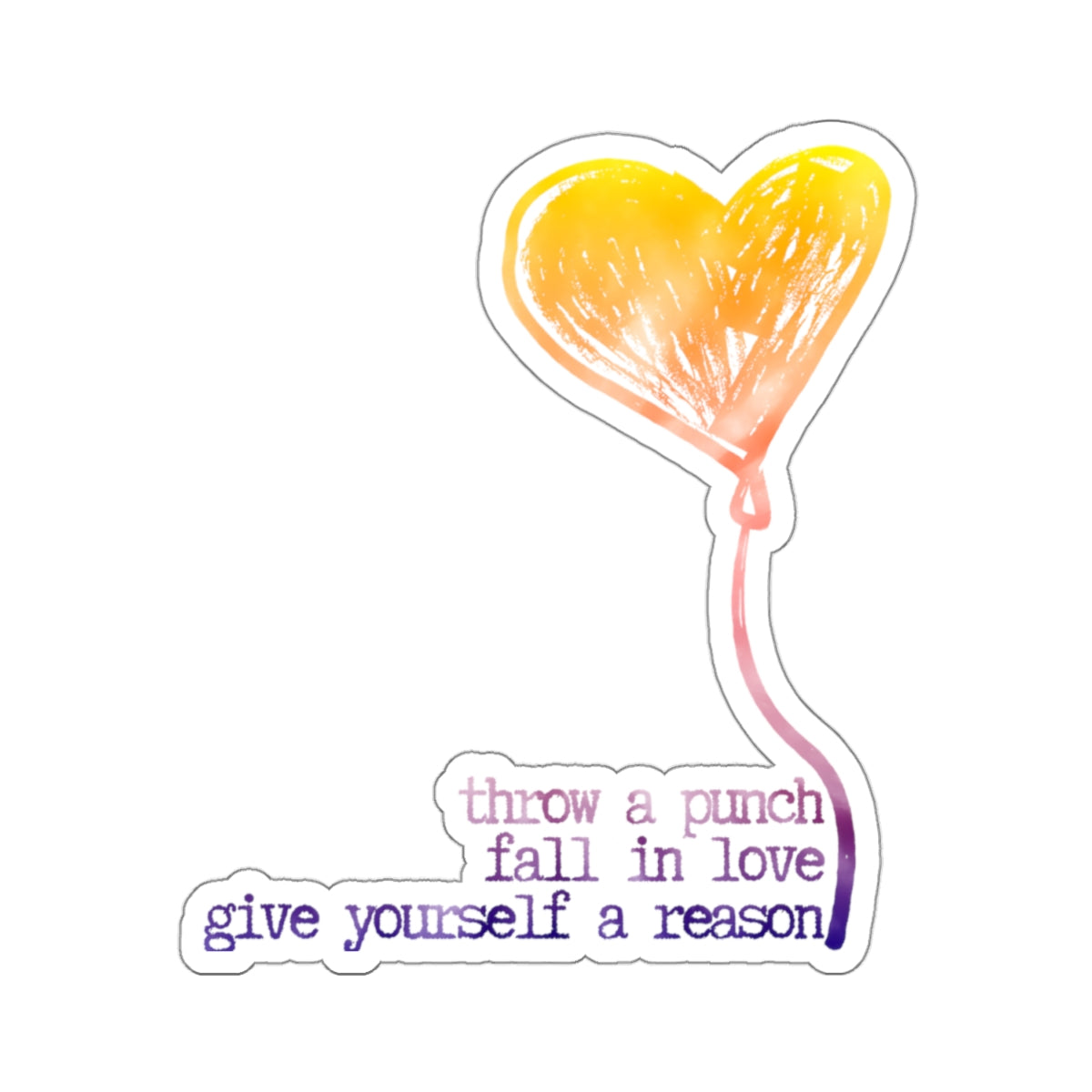 Noah Kahan "Give Yourself a Reason" (purplorange) Kiss-Cut Sticker