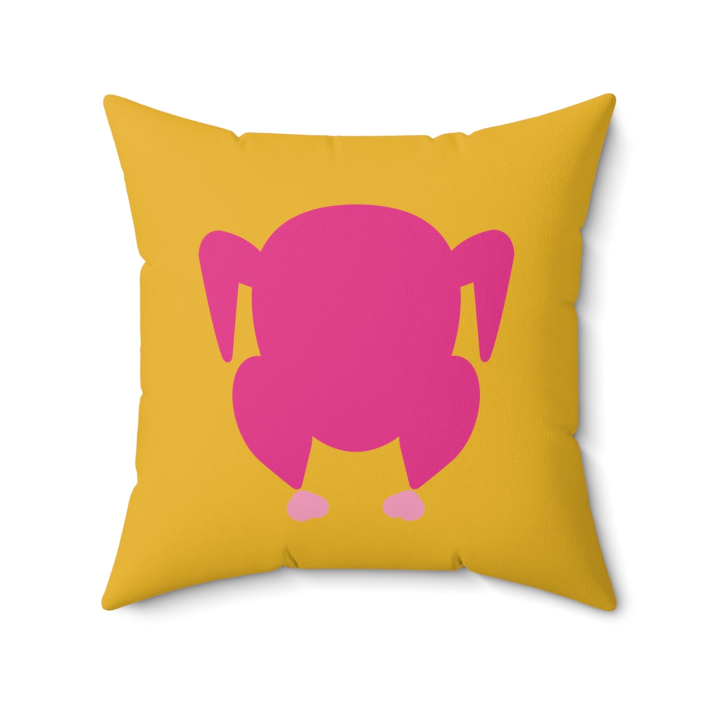 Modern Minimalist Turkey Pillow (yellow & fuchsia) |  Fun Fall Decor for Thanksgiving