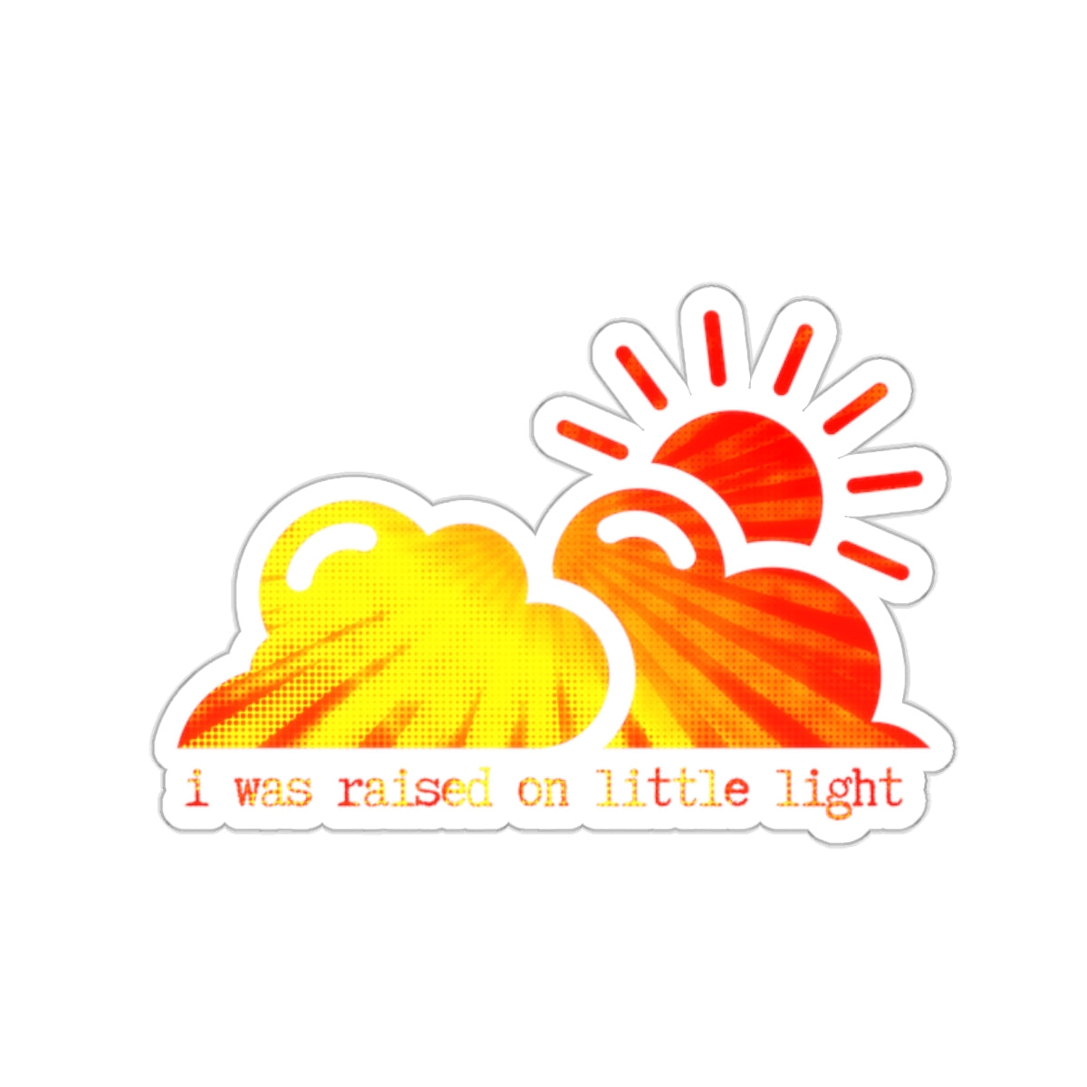 "I was raised on little light"  (fire in the sky) Kiss-Cut Sticker | Noah Kahan Stickers and Merch