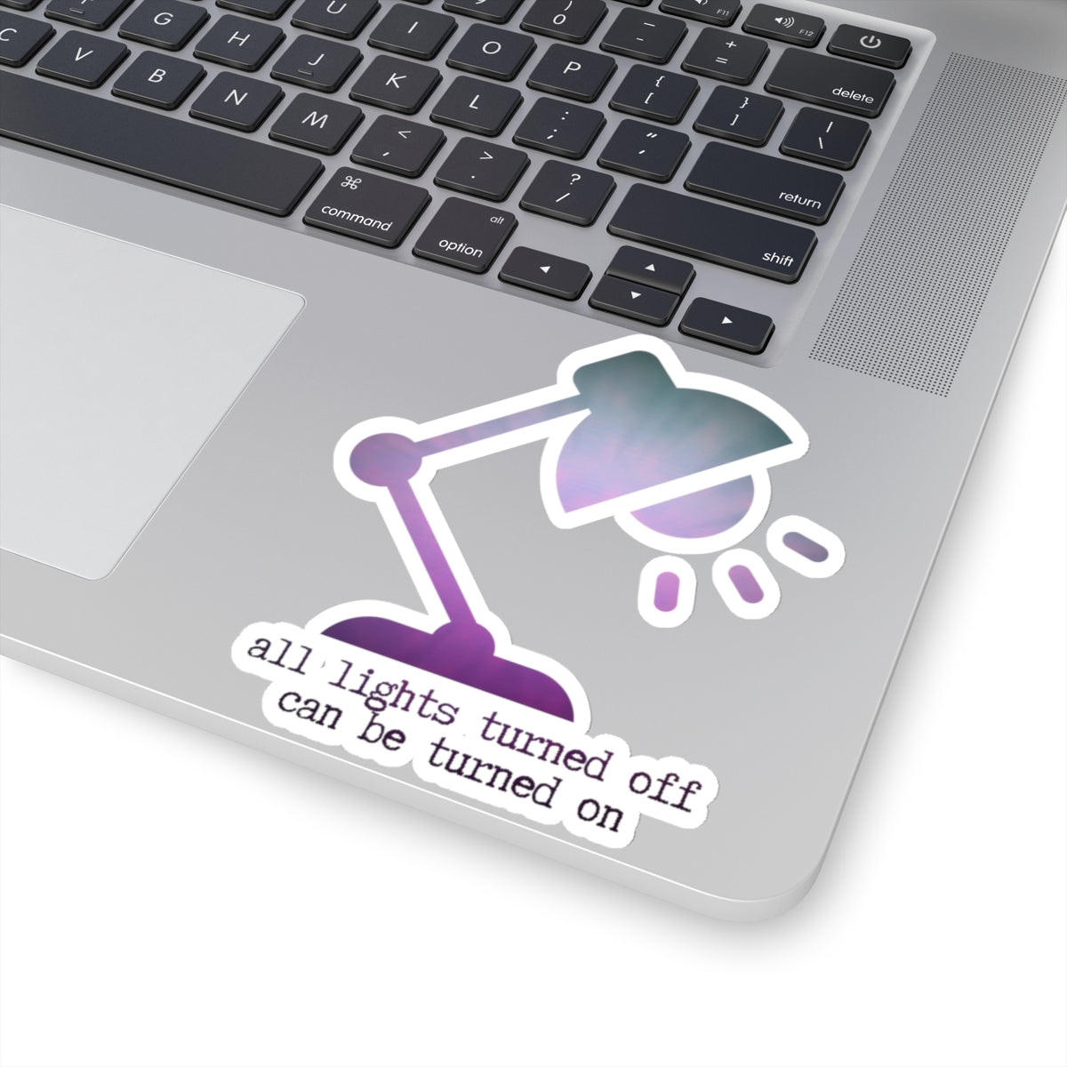 "All Lights Turned Off Can Be Turned On" (plum perfect) Kiss-Cut Sticker | Noah Kahan Stickers and Merch