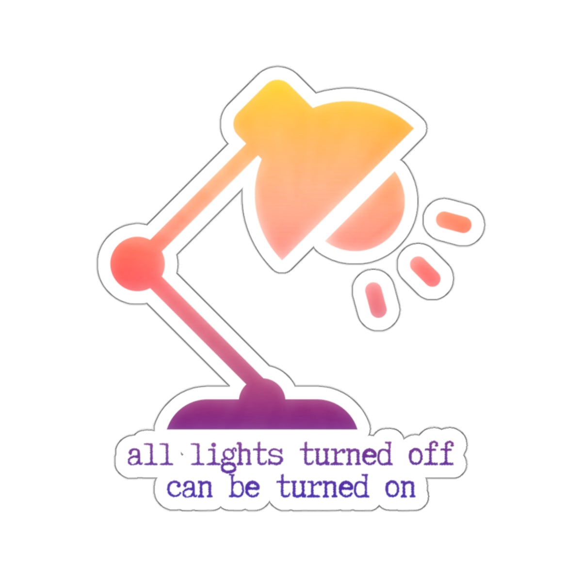 "All Lights Turned Off Can Be Turned On" (orange crush) Kiss-Cut Sticker | Noah Kahan Stickers and Merch