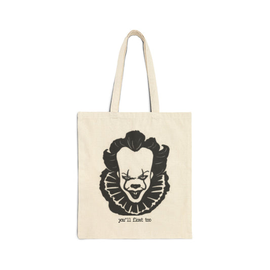 "You'll Float Too" Pennywise 100% Cotton Canvas  Tote Bag