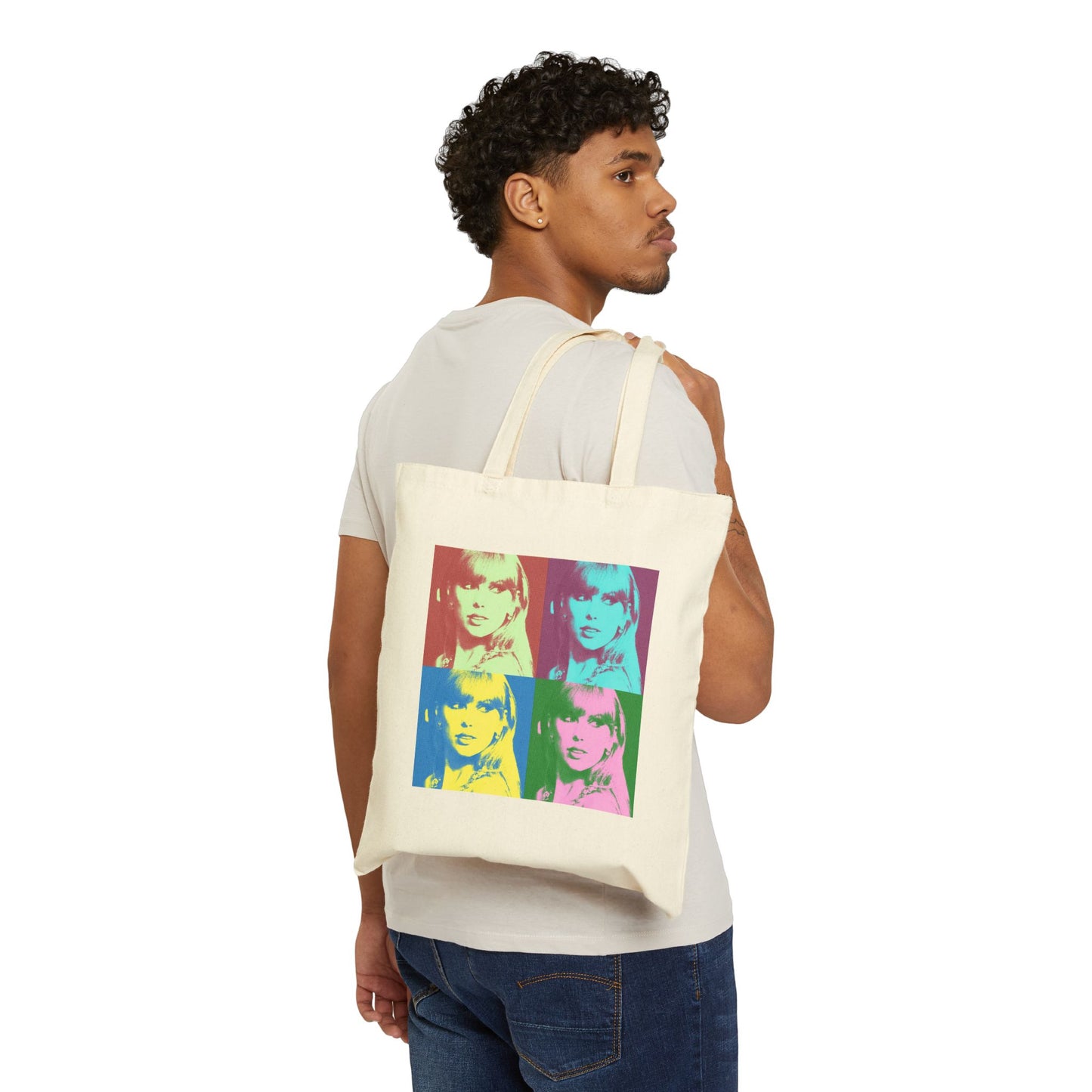 POP ART TAYLOR 100% Cotton Canvas Tote Bag