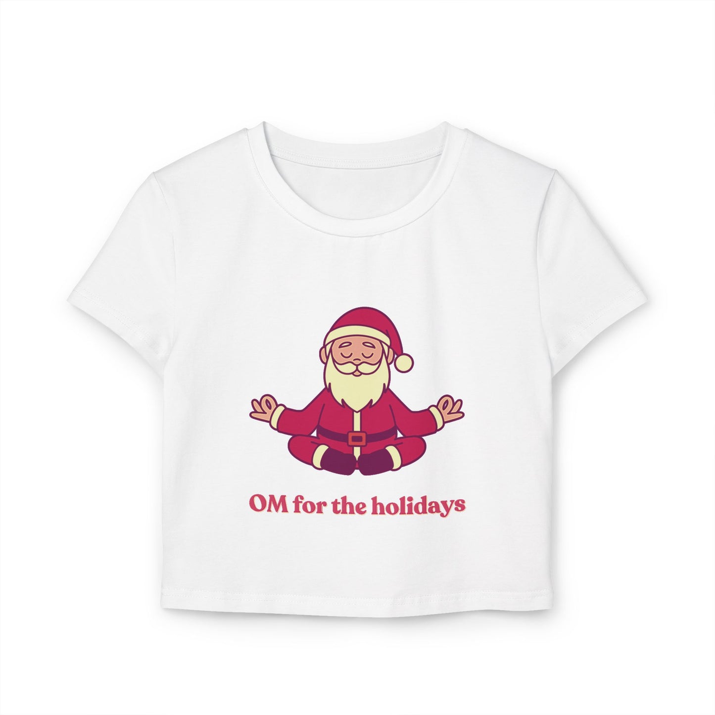 "OM for the holidays" YOGA Christmas tee | Funny Christmas Baby Tee for Women