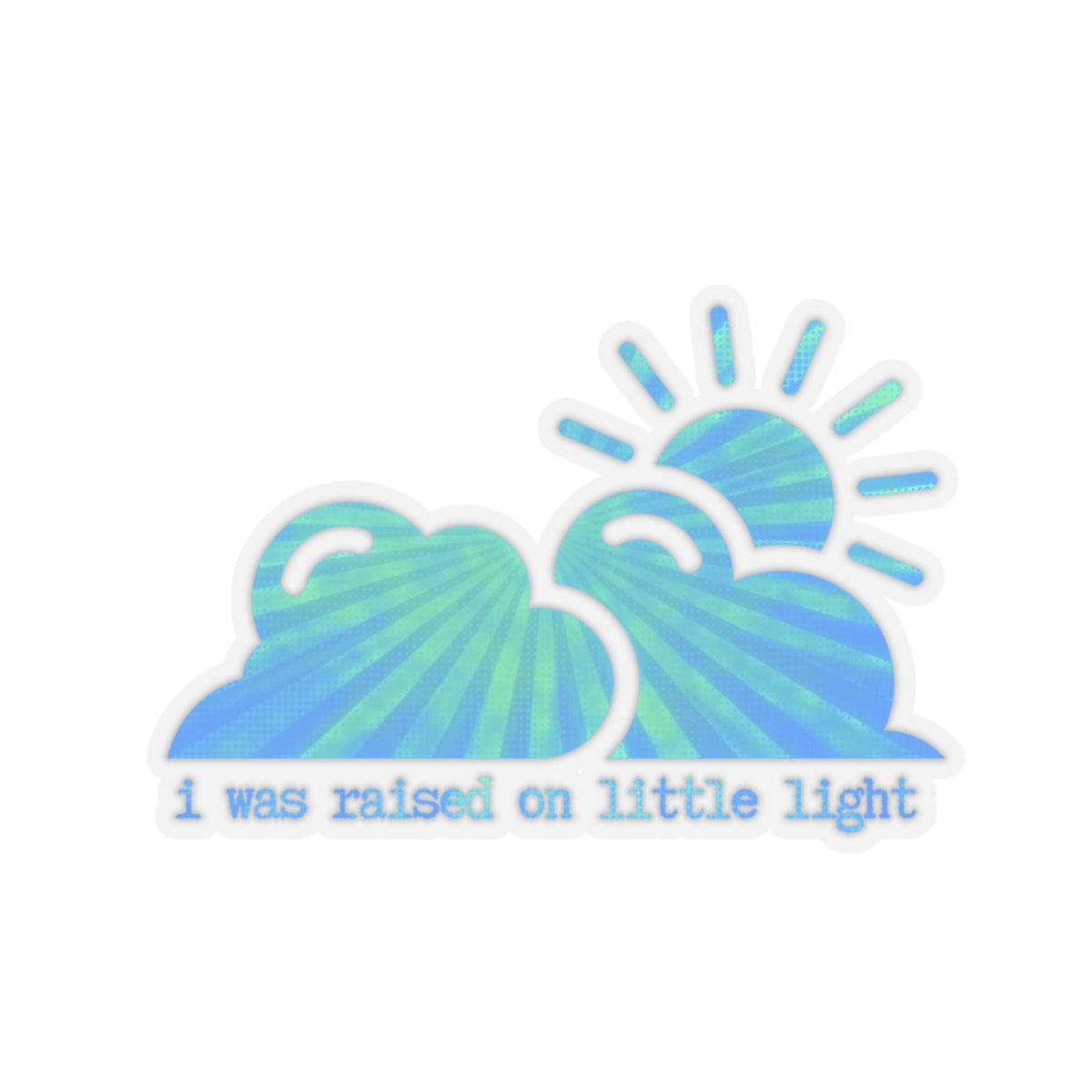 "I was raised on little light"  (the blues) Kiss-Cut Sticker | Noah Kahan Stickers and Merch