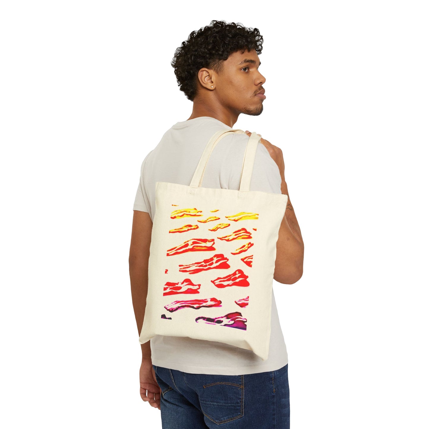 POP ART BACON 100% Cotton Canvas Tote Bag