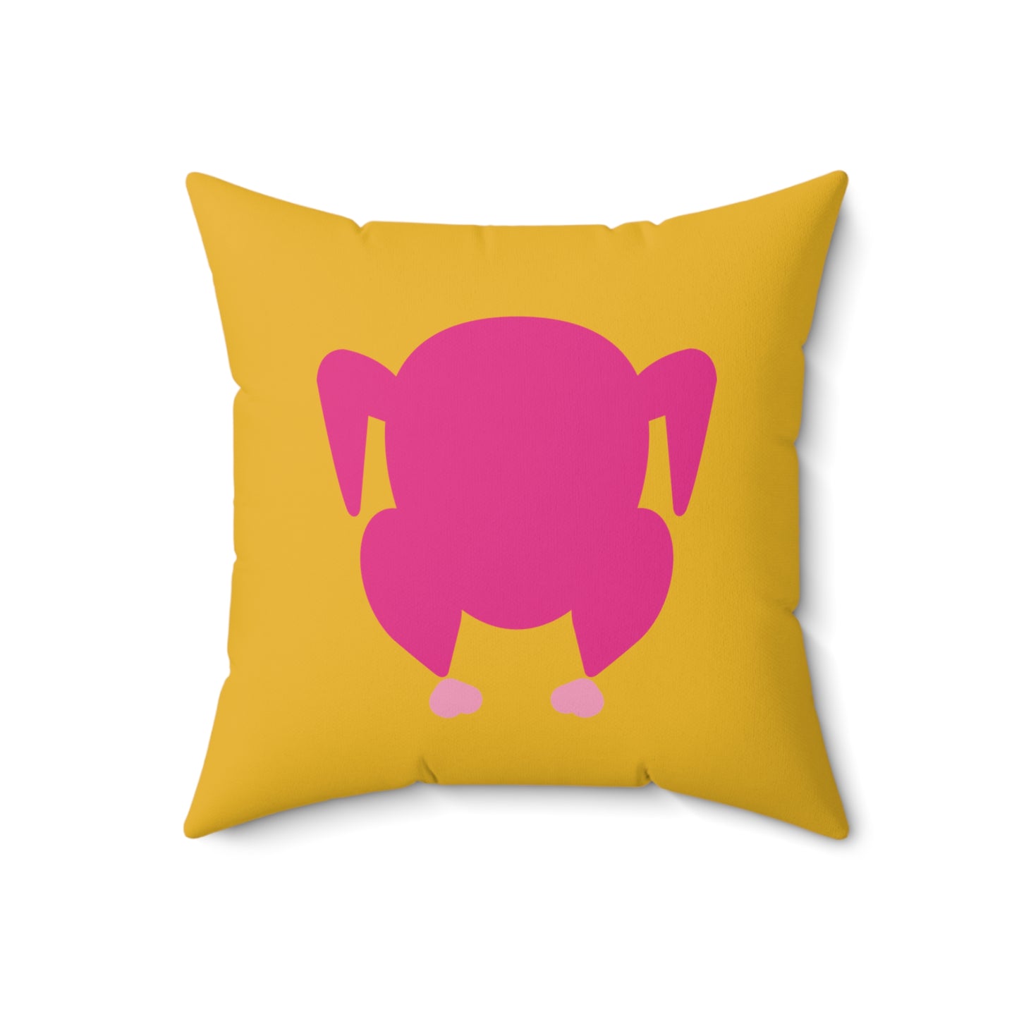 Modern Minimalist Turkey Pillow (yellow & fuchsia) |  Fun Fall Decor for Thanksgiving