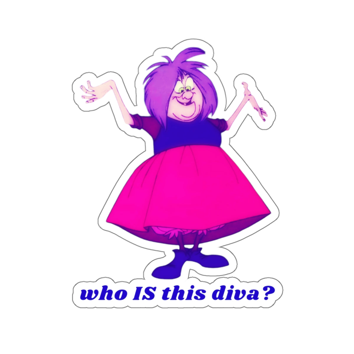 MADAM MIM "who IS this diva" Kiss-Cut Sticker