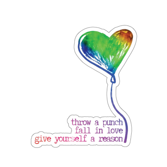 Noah Kahan "Give Yourself a Reason" (blue rainbow) Kiss-Cut Sticker