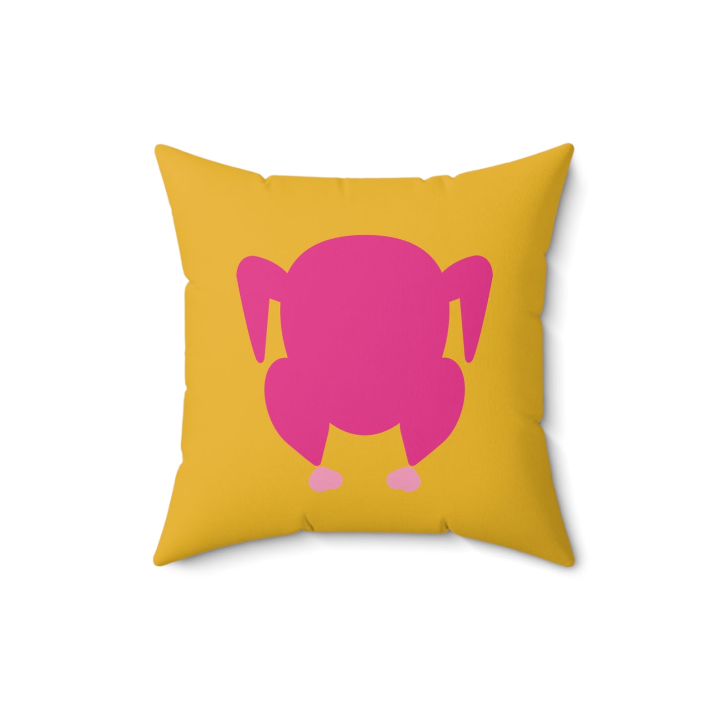 Modern Minimalist Turkey Pillow (yellow & fuchsia) |  Fun Fall Decor for Thanksgiving