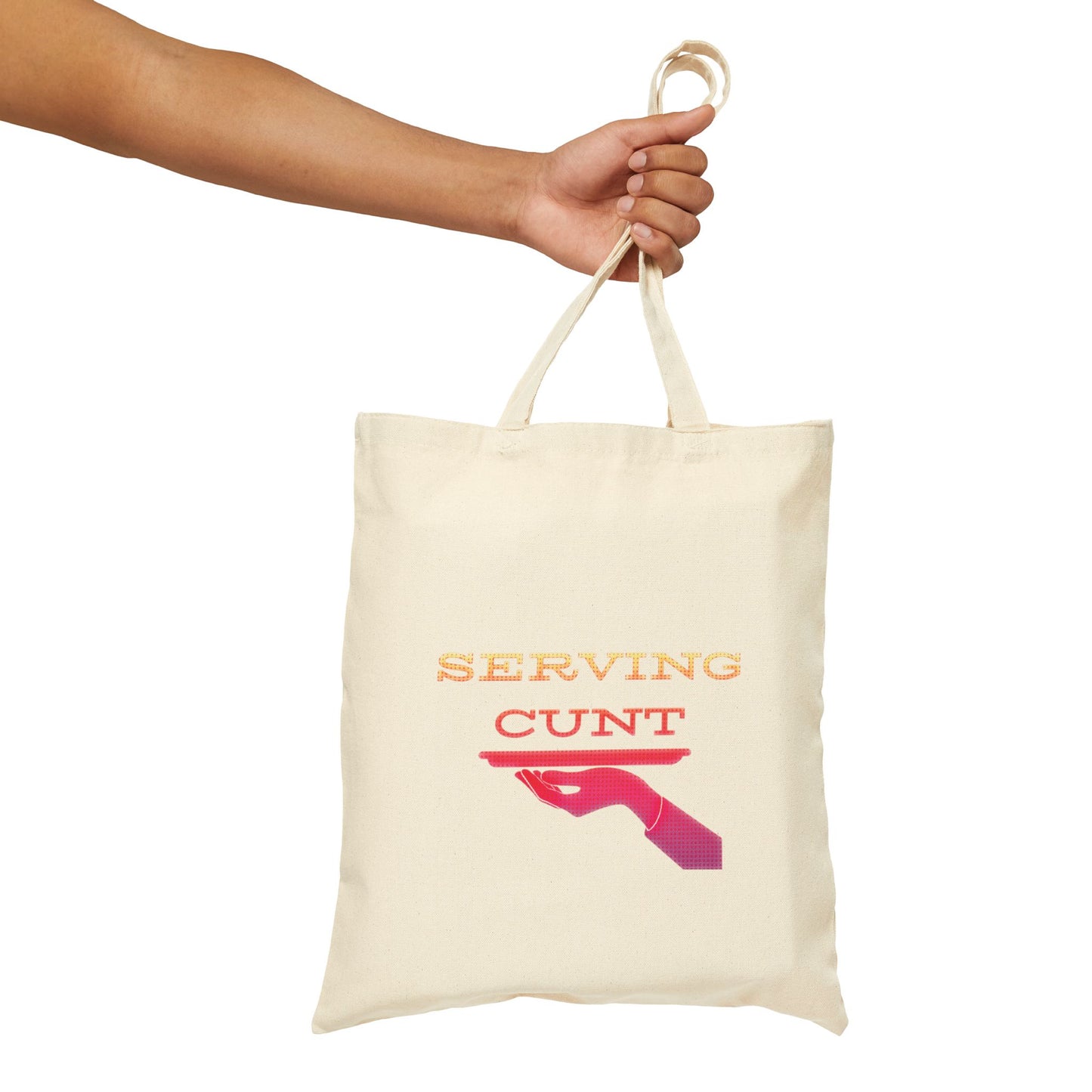 Serving Cunt (pink ombré) 100% Cotton Canvas Tote Bag