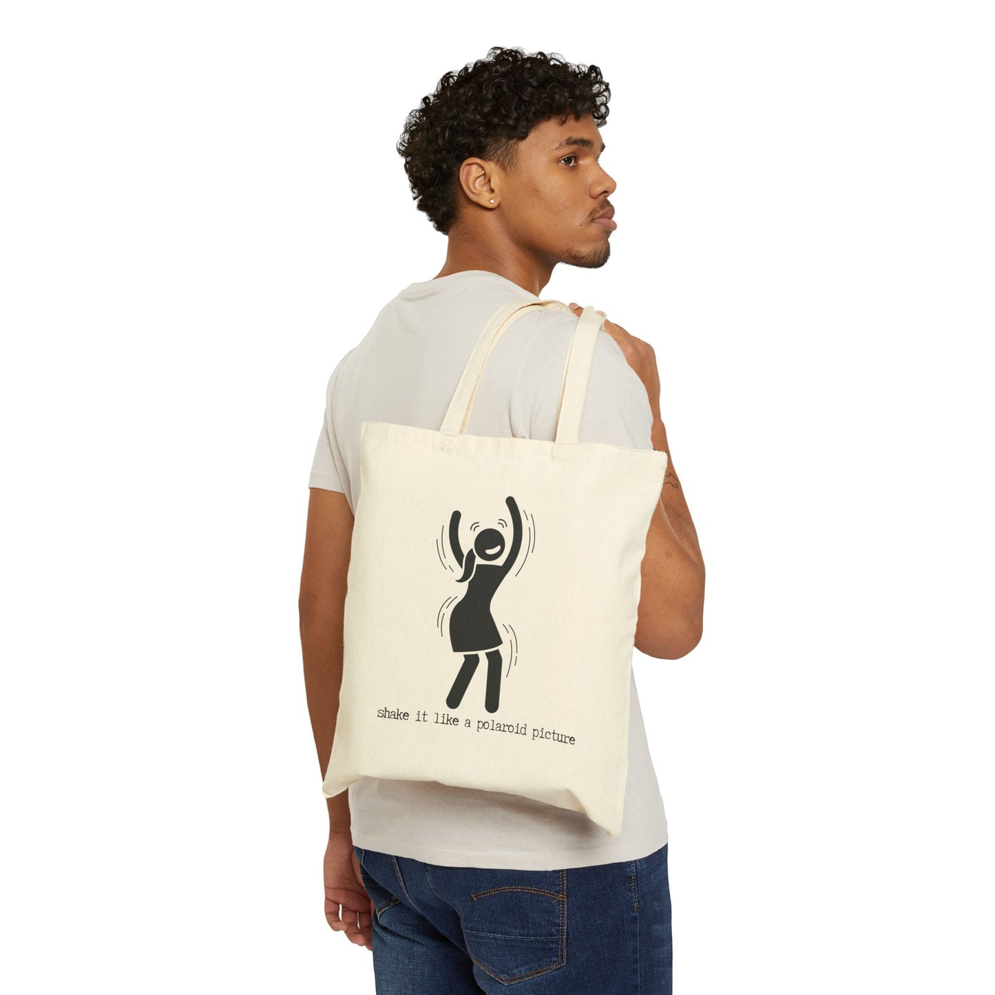 SHAKE IT LIKE A POLAROID PICTURE (W) 100% Cotton Canvas Tote Bag