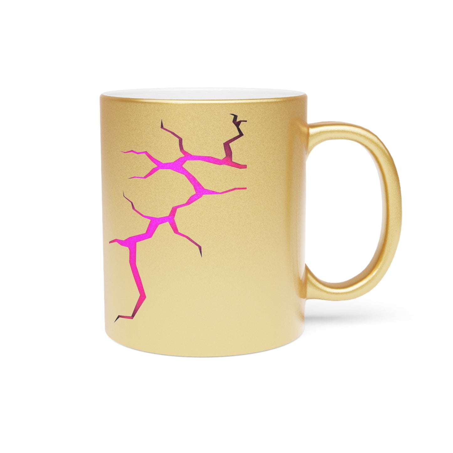 Lightning Strikes Metallic Mug - Stylish Gold/Pink Design for Coffee Lovers