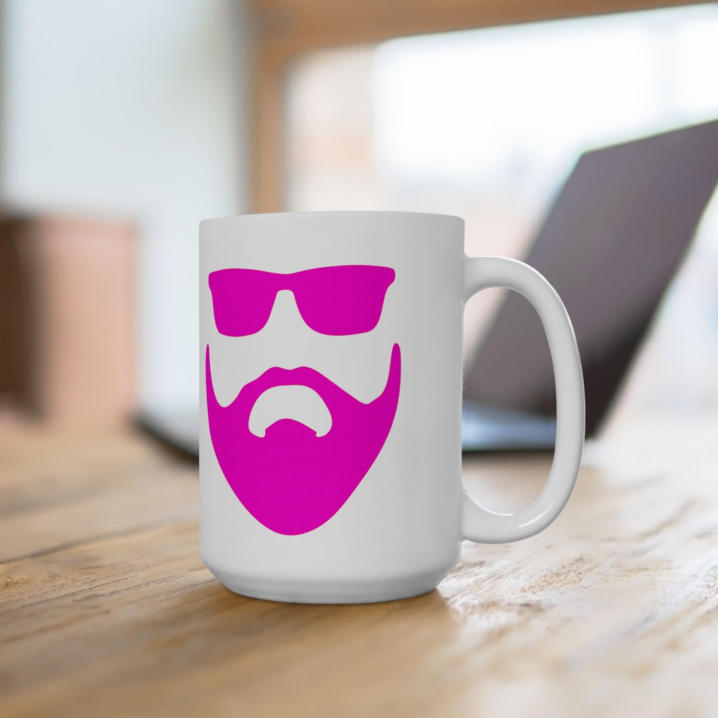 Hot Pink Beardo XL Ceramic Mug