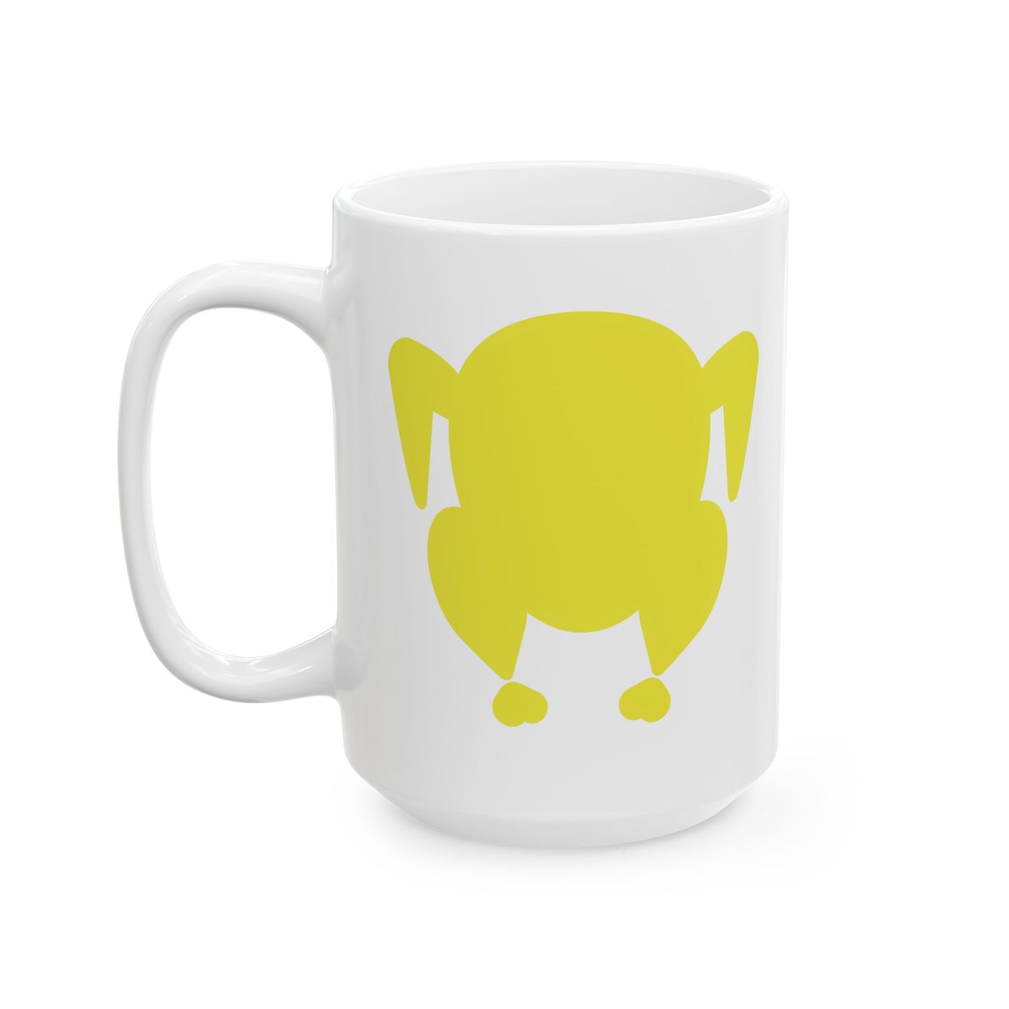 "Hot to Trot" (mellow yellow) Turkey XL Mug | Modern and Colorful Thanksgiving Ceramic Coffee Mug