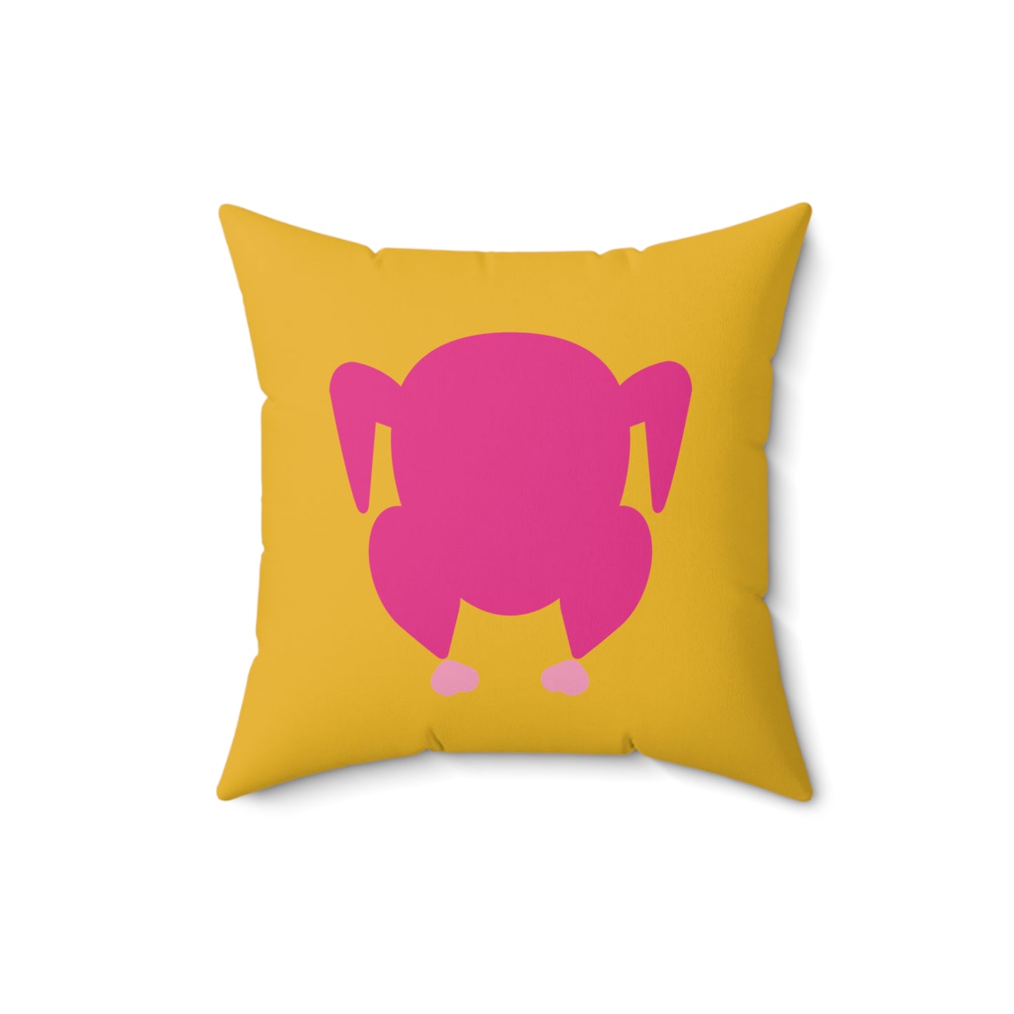 Modern Minimalist Turkey Pillow (yellow & fuchsia) |  Fun Fall Decor for Thanksgiving