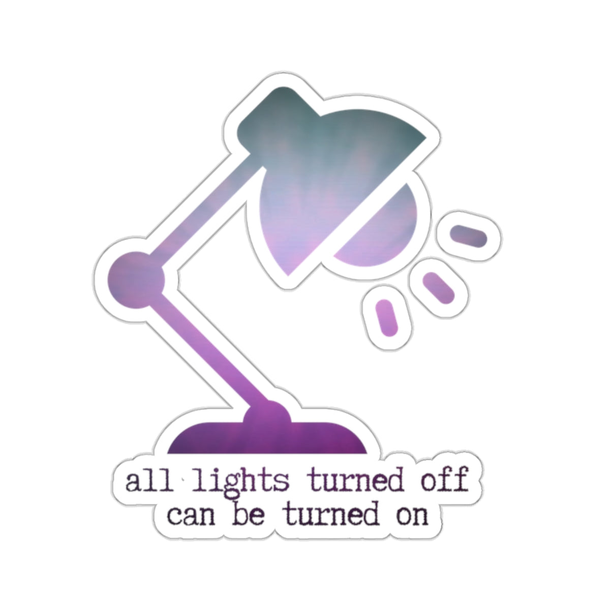 "All Lights Turned Off Can Be Turned On" (plum perfect) Kiss-Cut Sticker | Noah Kahan Stickers and Merch