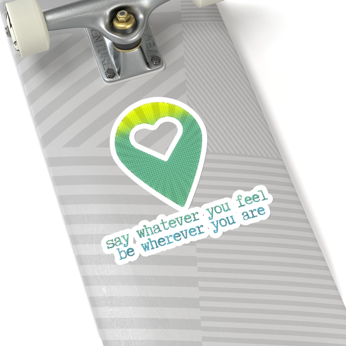 "say whatever you feel, be wherever you are" (pop-art peaceful) Kiss-Cut Sticker | Noah Kahan Stickers and Merch