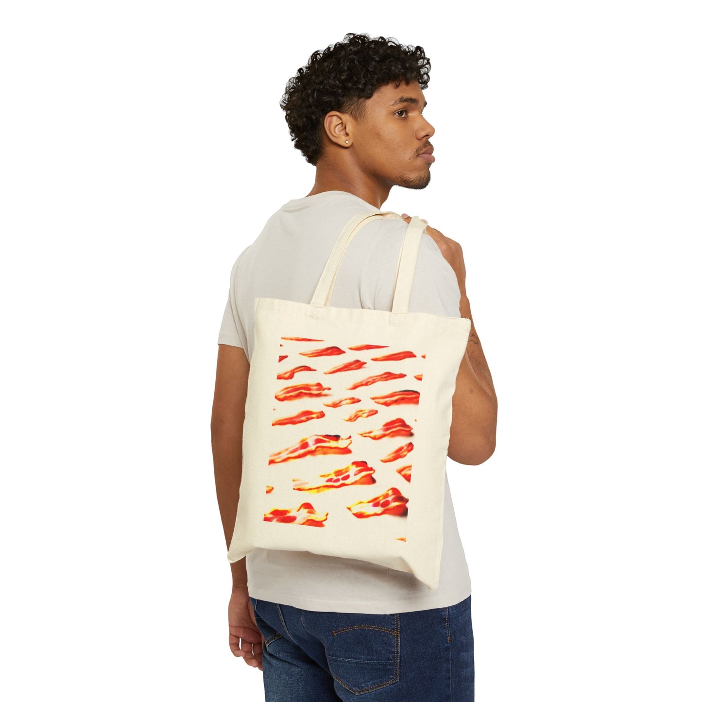 BRINGING HOME THE BACON 100% Cotton Canvas Tote Bag