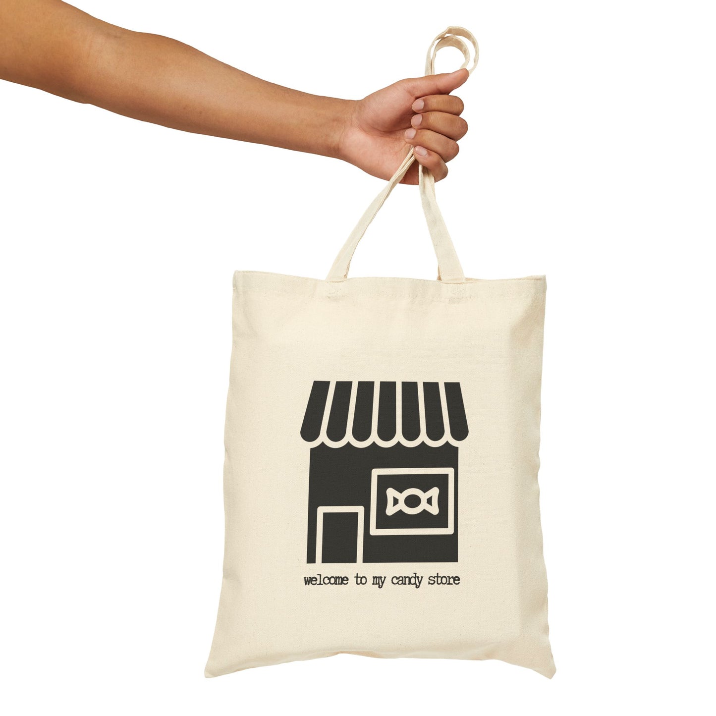 "Welcome to my candy store!" 100% Cotton Canvas Tote Bag