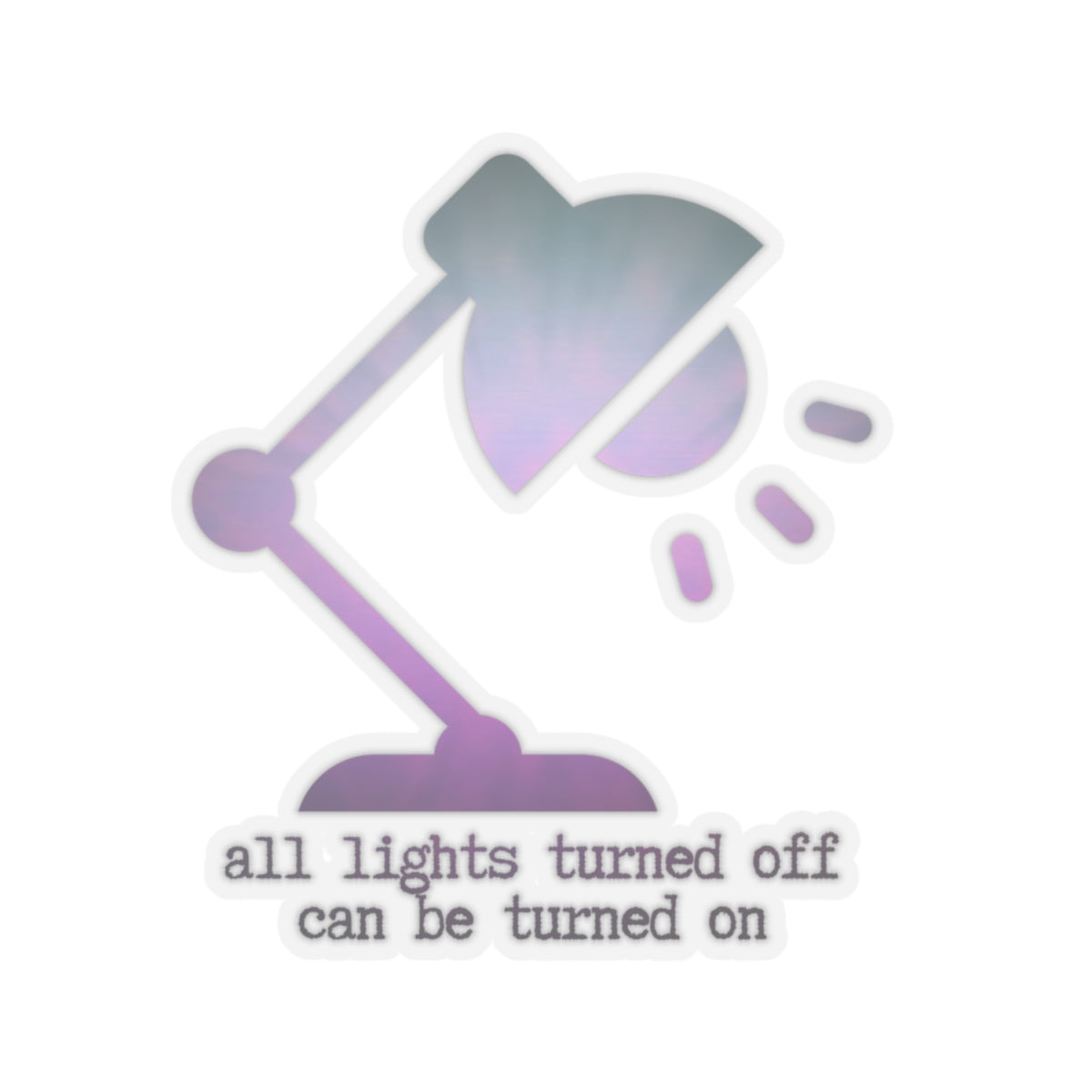 "All Lights Turned Off Can Be Turned On" (plum perfect) Kiss-Cut Sticker | Noah Kahan Stickers and Merch