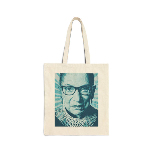 RBG POP ART PORTRAIT #2 100% Cotton Canvas Tote Bag