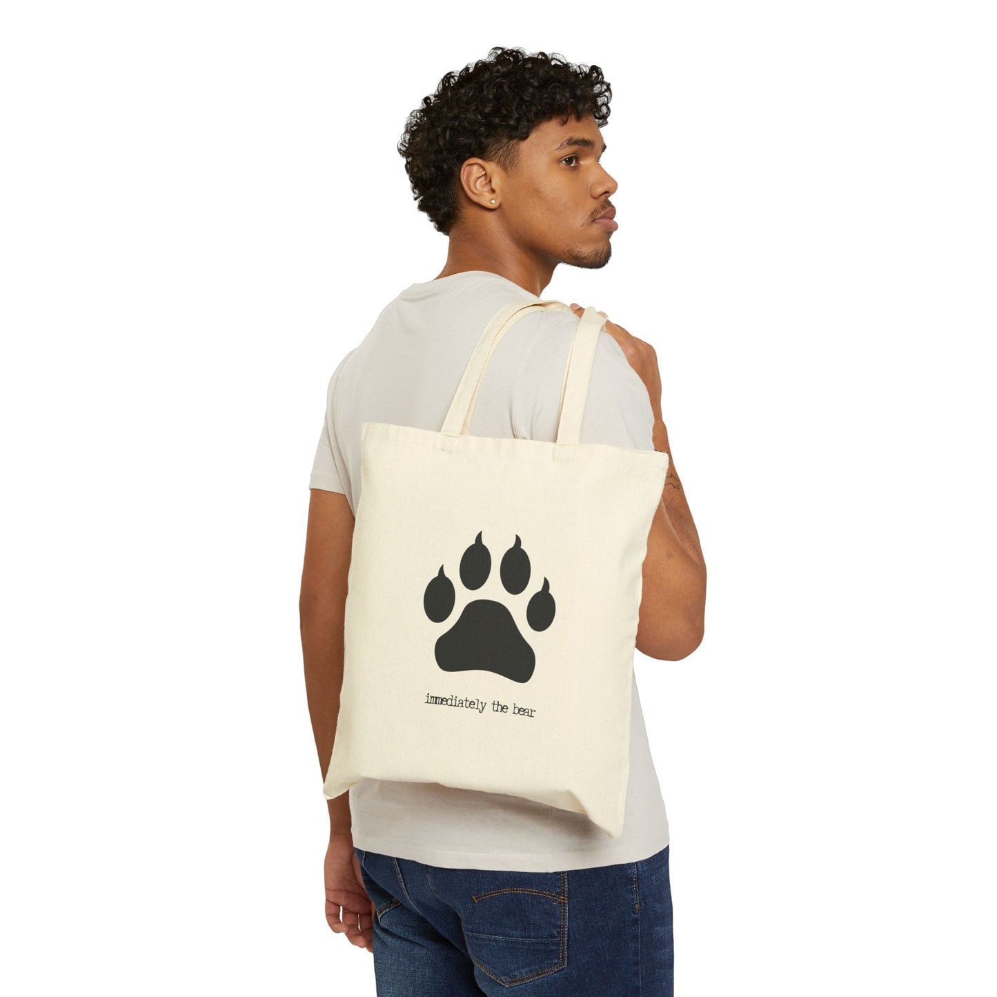 "Immediately the Bear" 100% Cotton Canvas Tote Bag