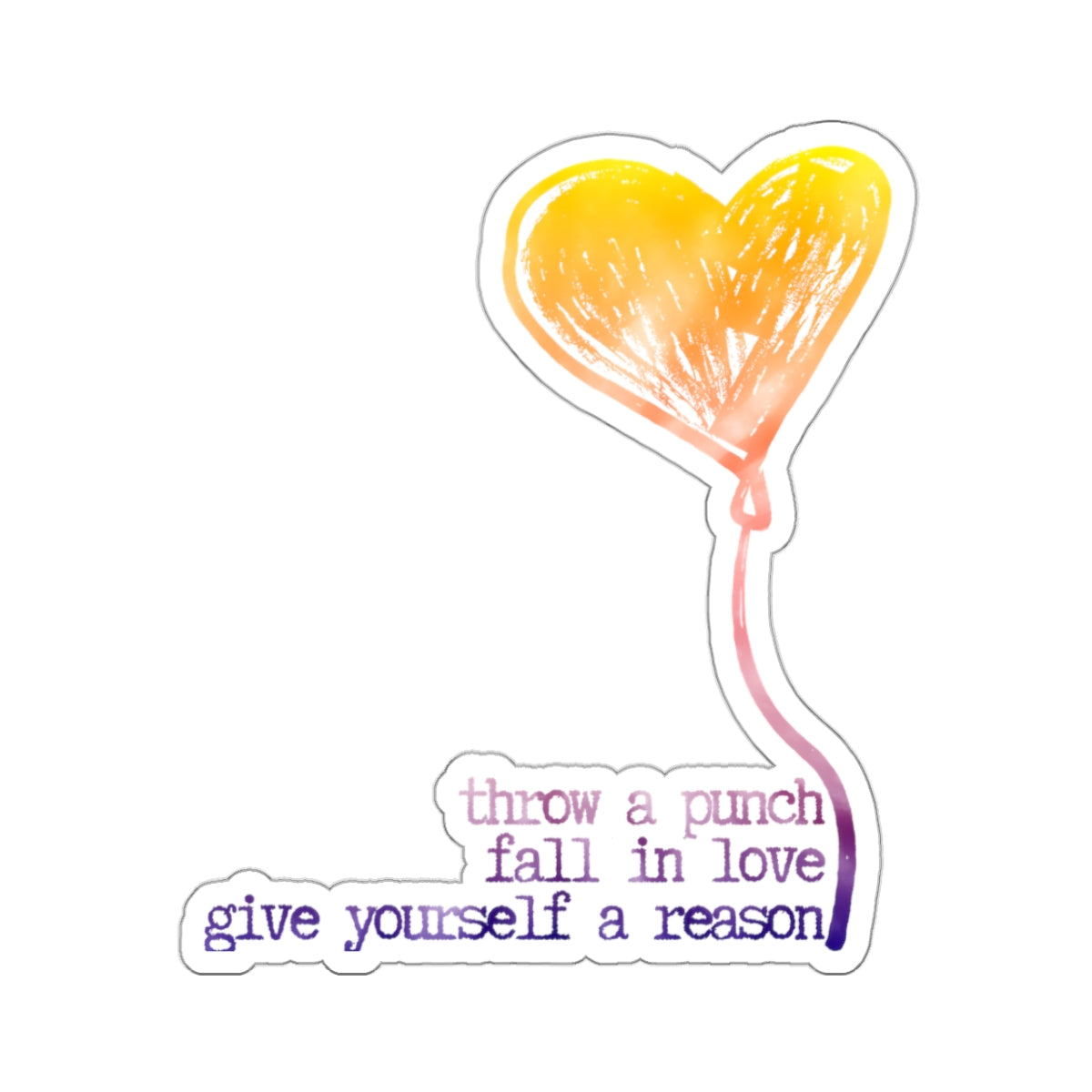 Noah Kahan "Give Yourself a Reason" (purplorange) Kiss-Cut Sticker