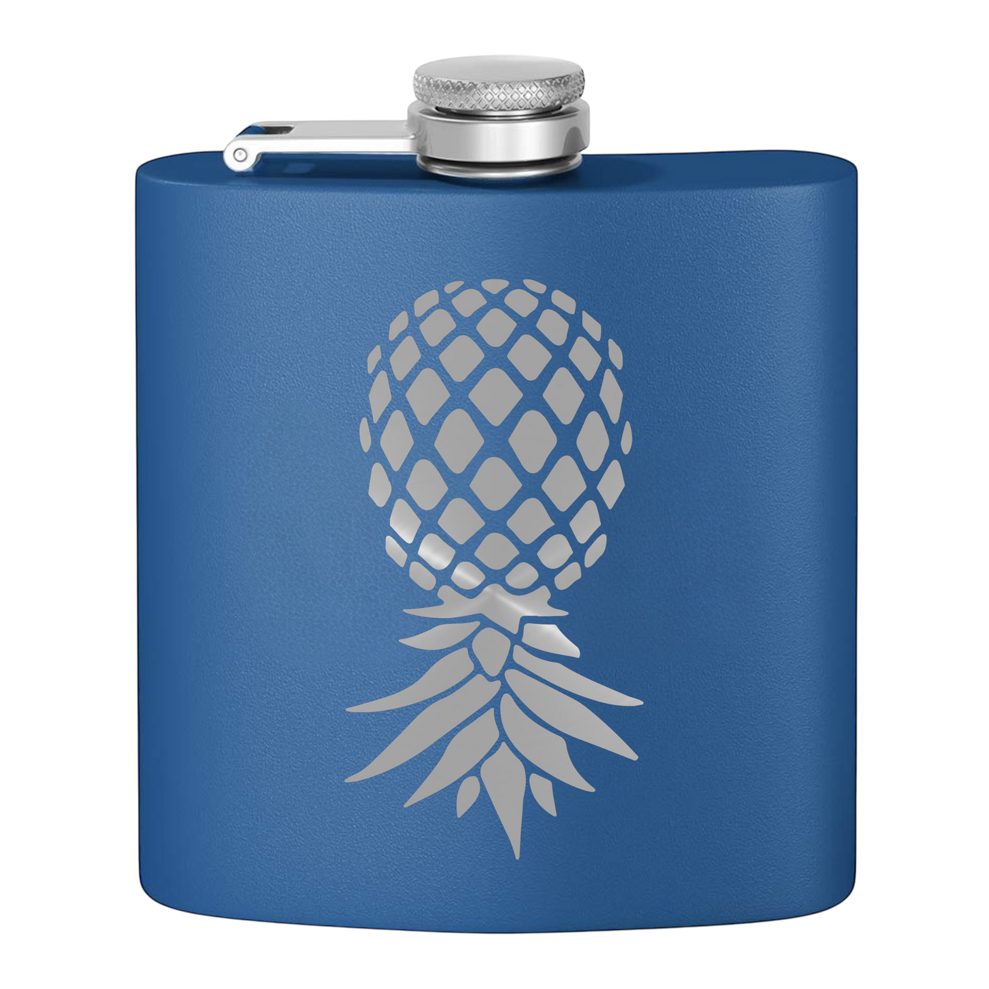 #IYKYK Pineapple Stainless Steel Flask, 6oz  (royal/pewter) Unique Gifts | Upside Down Pineapple