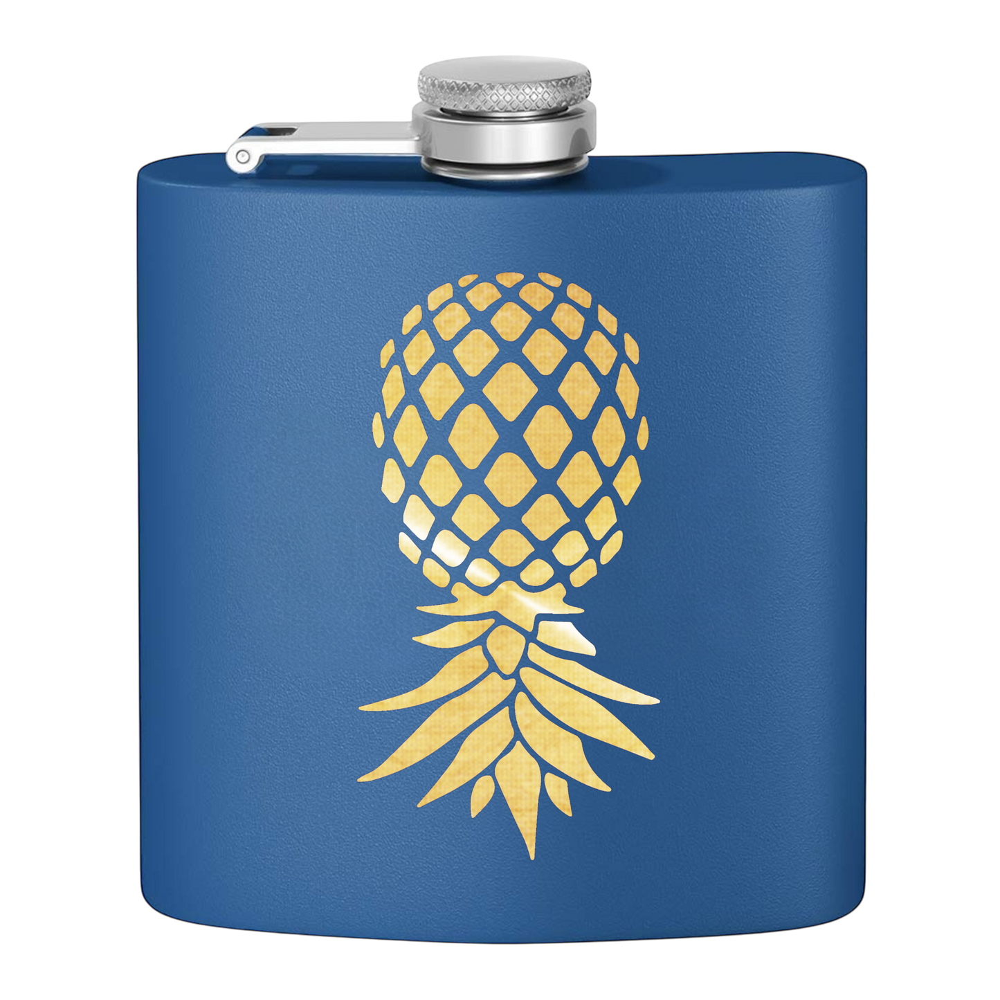 #IYKYK Pineapple Stainless Steel Flask, 6oz  (royal/gold) Unique Gifts | Upside Down Pineapple