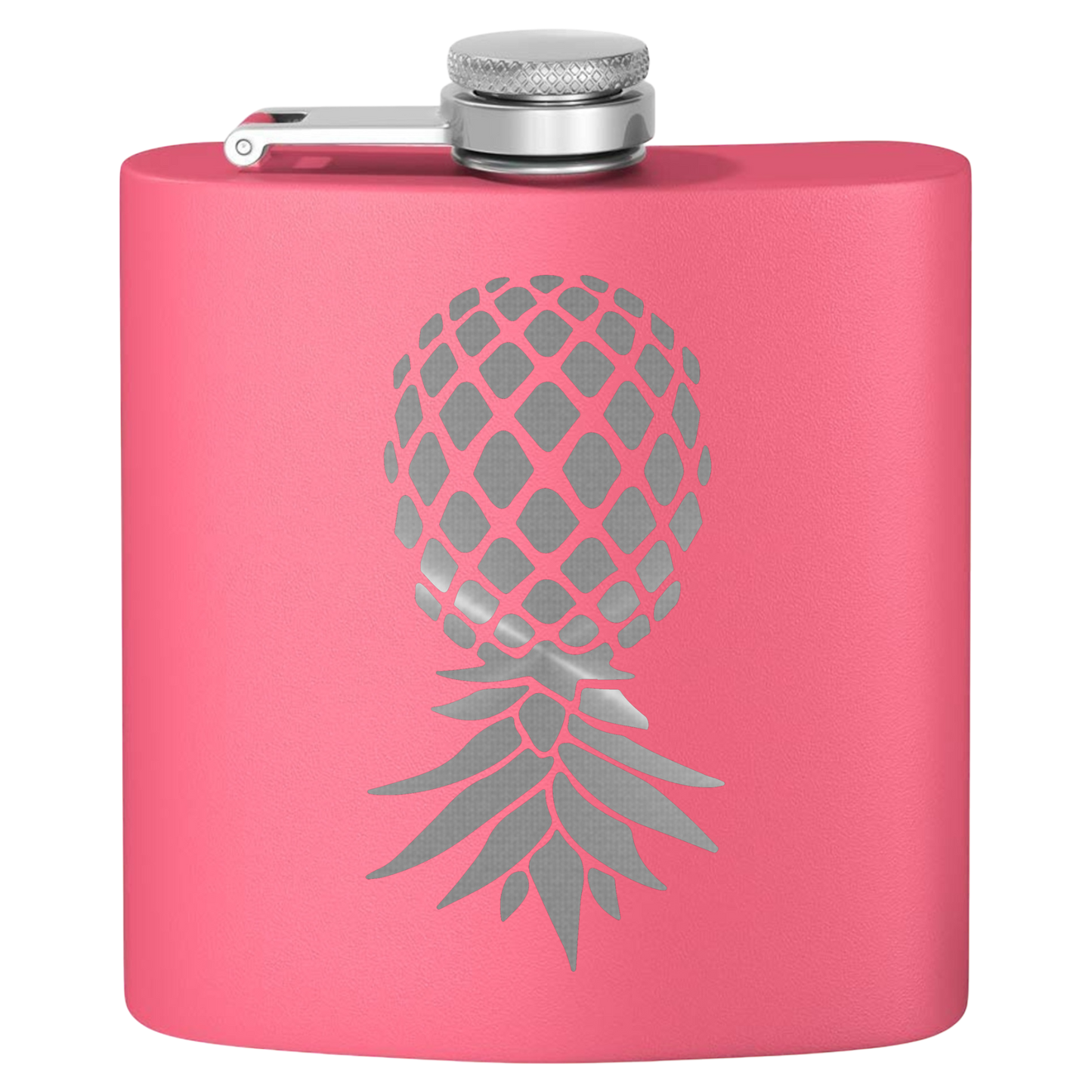 #IYKYK Pineapple Stainless Steel Flask, 6oz  (pink/pewter) Unique Gifts | Upside Down Pineapple