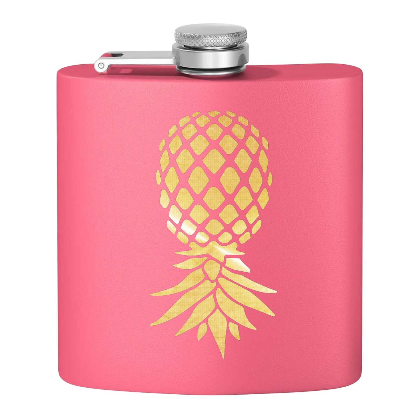 #IYKYK Pineapple Stainless Steel Flask, 6oz  (pink/gold) Unique Gifts | Upside Down Pineapple