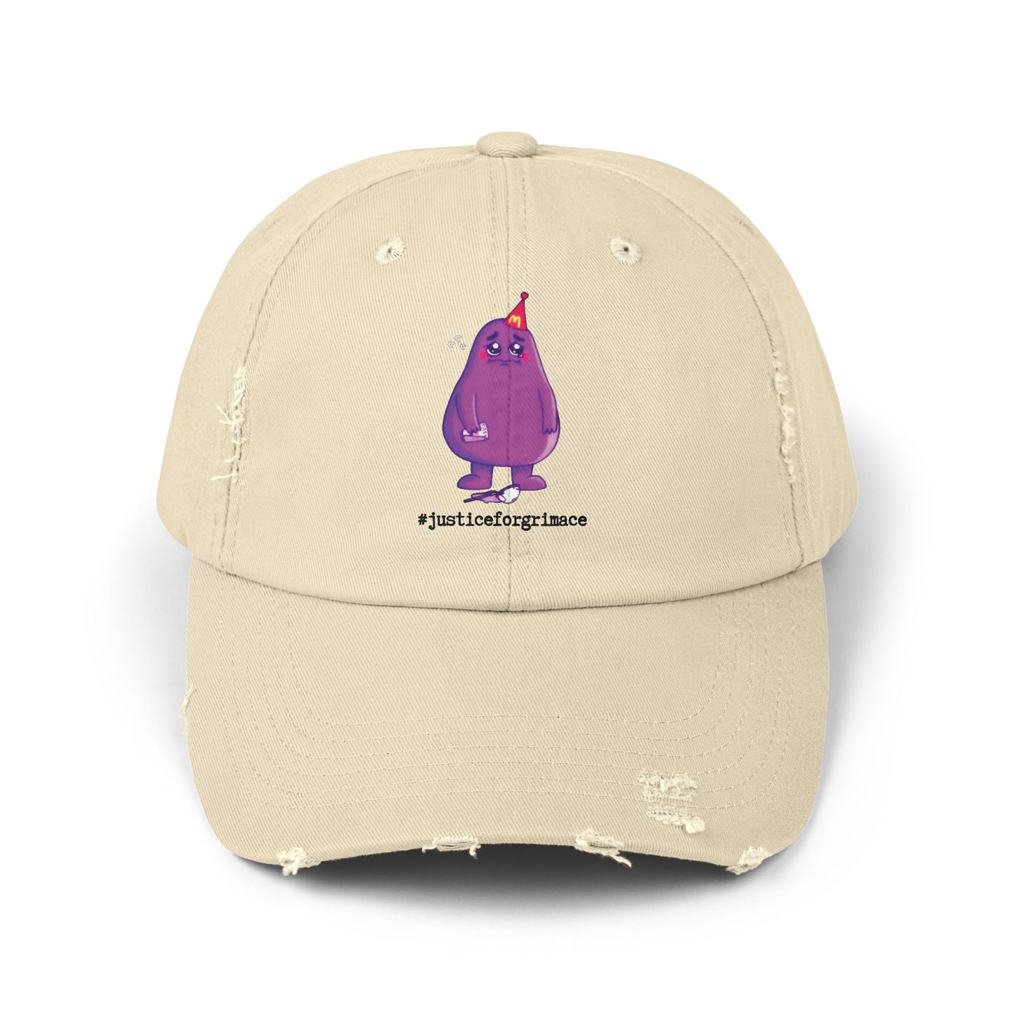 #justiceforgrimace Unisex Distressed Cap