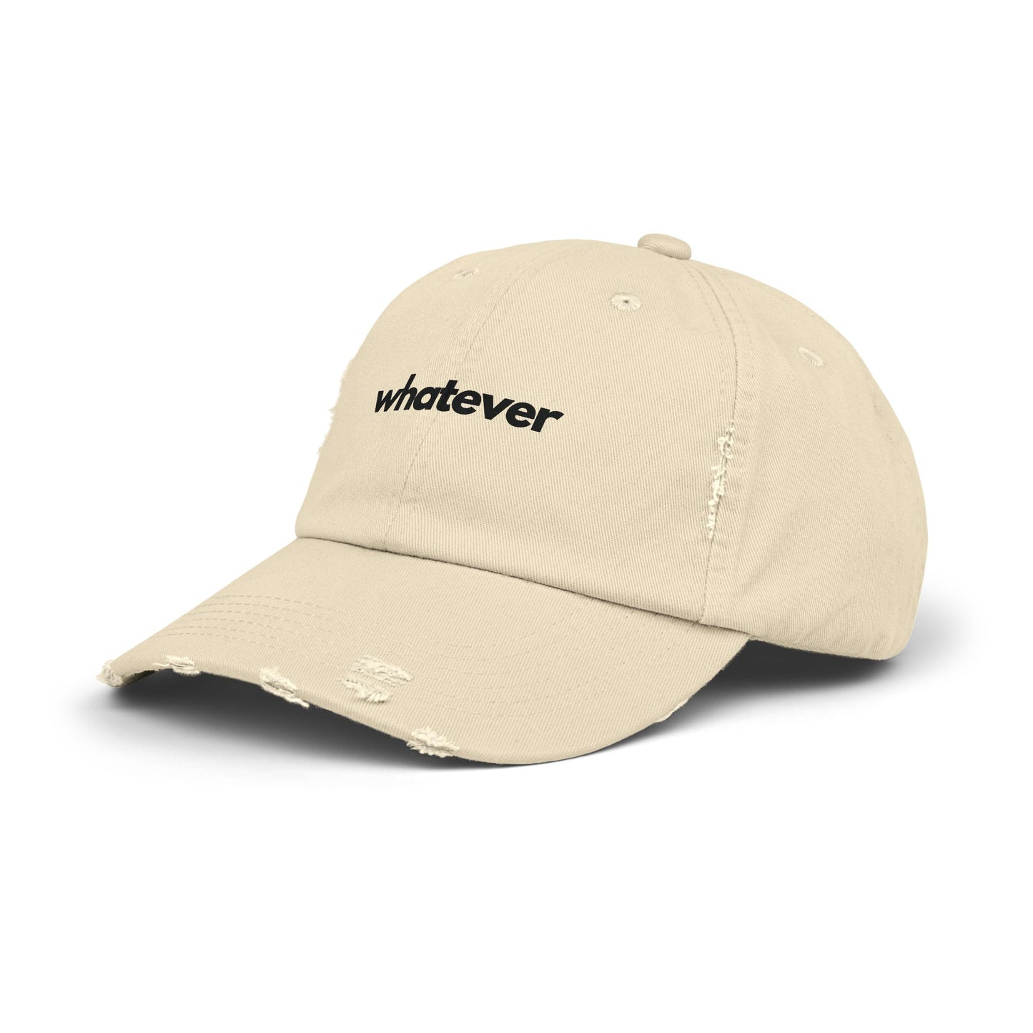 WHATEVER (baddie black) Unisex Distressed Cap