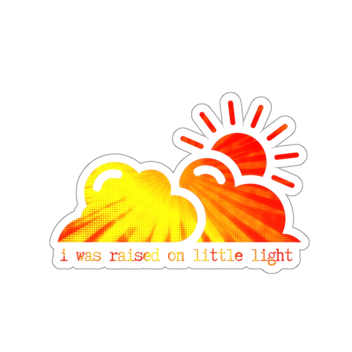 "I was raised on little light"  (fire in the sky) Kiss-Cut Sticker | Noah Kahan Stickers and Merch