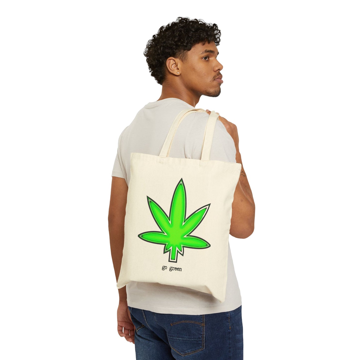 "GO GREEN" Canvas Tote Bag