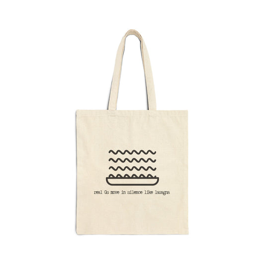 "Real Gs Move in Silence Like Lasagna" Lil Wayne-inspired 100% Cotton Canvas Tote Bag