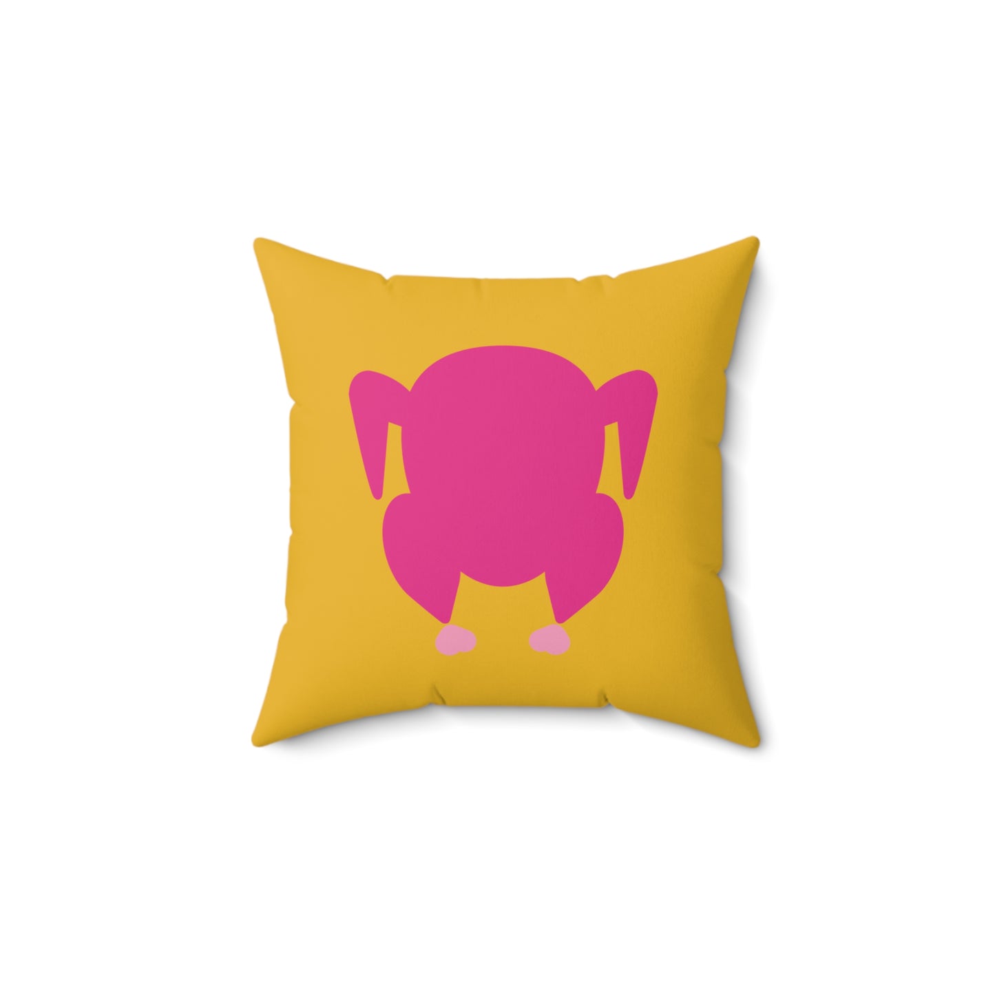 Modern Minimalist Turkey Pillow (yellow & fuchsia) |  Fun Fall Decor for Thanksgiving