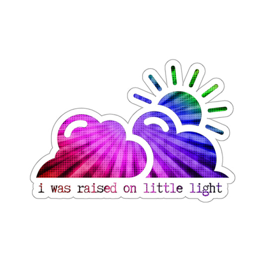 "I was raised on little light"  (rainbow sprinkles) Kiss-Cut Sticker | Noah Kahan Stickers and Merch