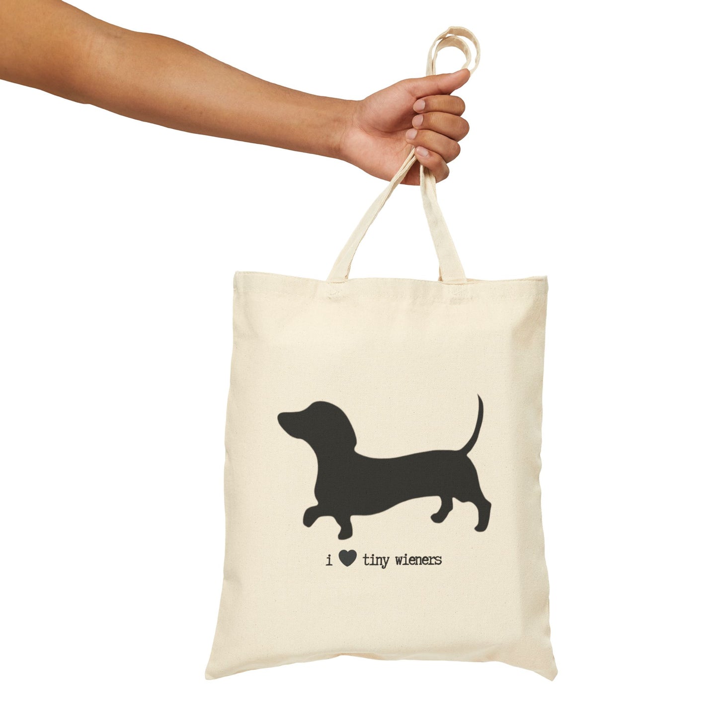 "I LoveTiny Wieners"  100% Cotton Canvas Tote Bag