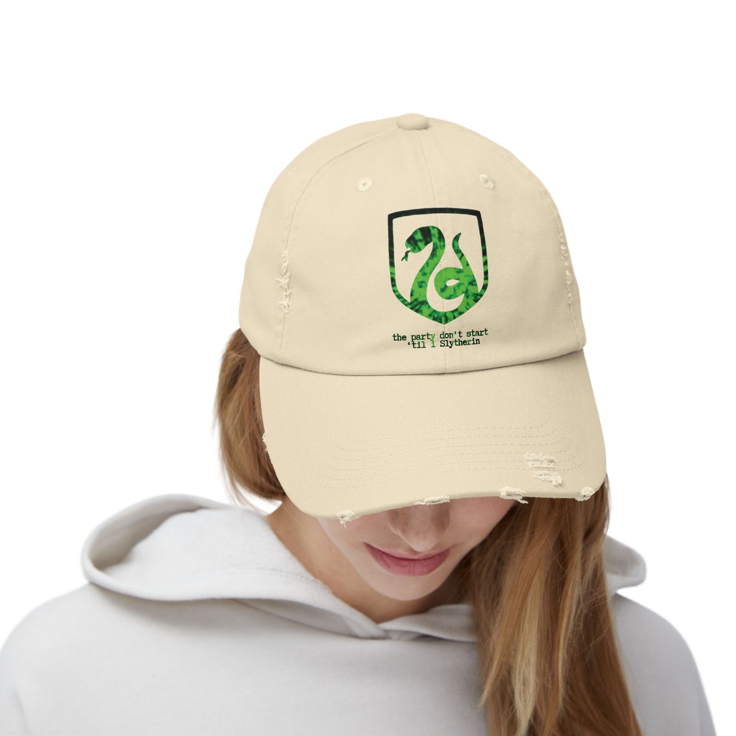 SORTING HAT SERIES (Slytherin) Unisex Distressed Cap